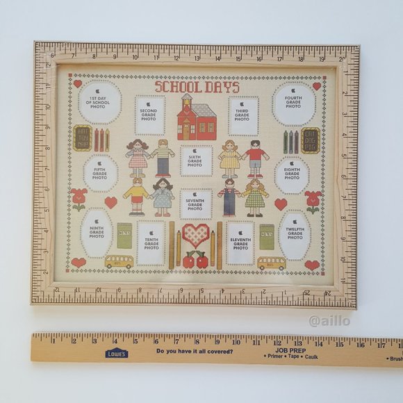 SCHOOL DAYS Embroidery Photo Collage Frame - Picture 13 of 15